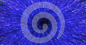 Abstract blue energy magical glowing spiral swirl tunnel particle background