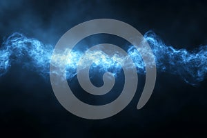 Abstract blue energy wave flowing in dark space