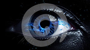 Abstract blue eye with space