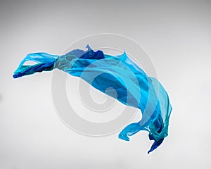 Abstract blue fabric in motion