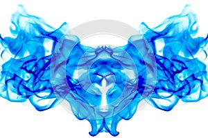 Abstract blue fire flame. blue fire flames on white background