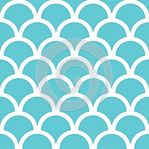 Abstract blue fishscale seamless pattern