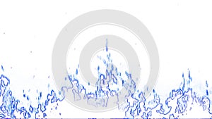 Abstract Blue Flames On A White Background