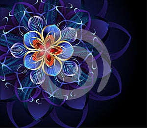 Abstract blue flower
