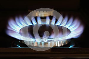 Abstract of a blue gas or propane flame