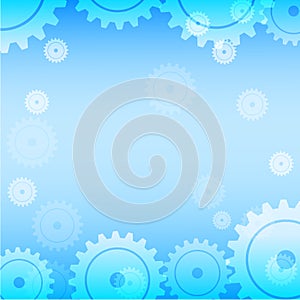 Abstract blue gear technology background