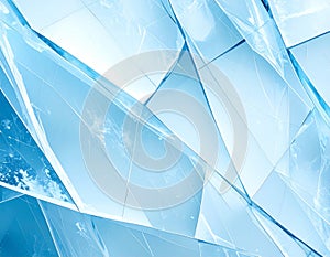 Abstract Blue Geometric Background with Triangular Crystal Pattern Texture