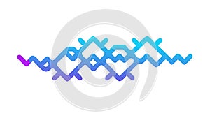 Abstract Blue Geometric Chain, Interconnected Modern Border Pattern - vector design Generative AI