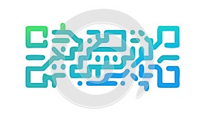 Abstract Blue Geometric Circuitry, Digital Pathways, vector design Generative AI