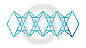 Abstract Blue Geometric Pattern, Interlocking Shapes Background, vector design Generative AI