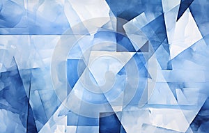 Abstract Blue Geometric Shapes