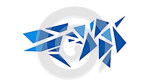 Abstract Blue Geometric Shards: Dynamic Broken Effect, vector design Generative AI