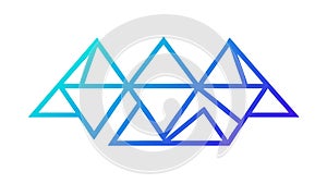 Abstract Blue Geometric Triangles, Modern Tech Background, vector design Generative AI