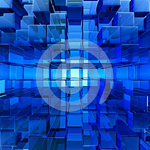 Abstract blue glass background