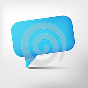 Abstract blue glossy speech bubble