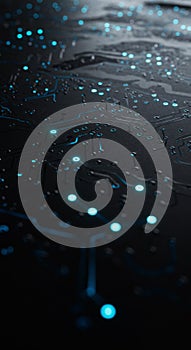 Abstract Blue Glowing Circuit Board Technology Background