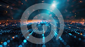 Abstract blue glowing futuristic technology background AIG535