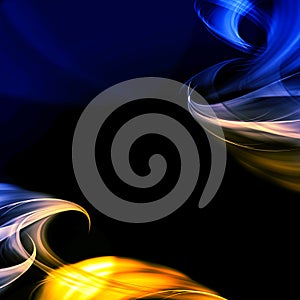 Abstract blue and gold fractal background