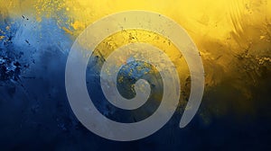 Abstract Blue And Gold Grunge Texture Background, Artistic Paint Effect