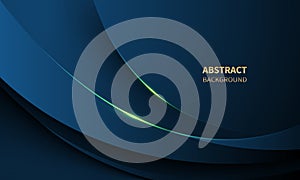 Abstract blue gold light luxury wave curve with blank space for text place design modern creative background vector