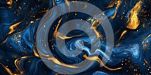 An abstract blue and gold marble texture background