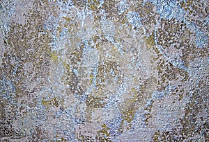 Abstract blue gold painted wall design texture, grunge art, unique modern home wall art decorative paint