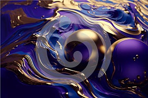 Abstract blue, gold and purple marble background. eps 10