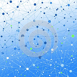 Abstract digital network connections background with cloud computing and data technology icons