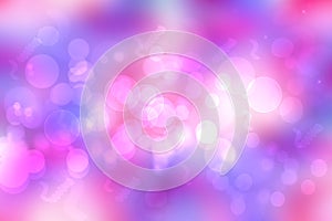 Abstract blue gradient pink purple background texture with glitter defocused sparkle bokeh circles and glowing circular lights.