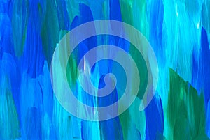 Abstract blue and green art painting background texture. Multicolored abstraction. Conceptual artwork