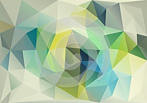 Abstract blue and green low poly background, vector