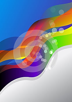 Abstract Blue Green and Orange Gradient Business Wave Background Graphic