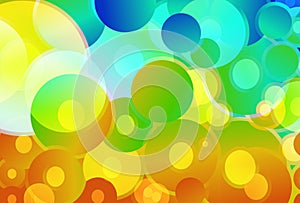 Abstract Blue Green And Orange Gradient Random Circles Background Beautiful elegant Illustration