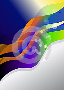 Abstract Blue Green and Orange Gradient Wave Business Background Illustrator