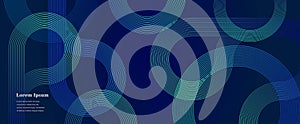 abstract blue green stripe line, geometric circle background, futuristic technology, retro styled concept