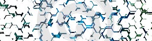 Abstract blue green tech hexagonal pattern background