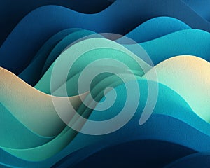 Abstract Blue Green Waves Texture Background