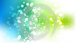 Abstract Blue Green and White Bokeh Lights Background Illustrator