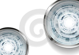 Abstract blue and grey metallic technology background