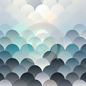 Abstract Blue And Grey Scaled Tile Patterns With Vector Gradient