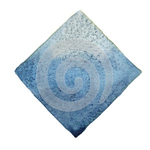 Abstract blue and grey square watercolor hand painting banner.