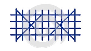 Abstract Blue Grid Pattern with Diagonal Intersecting Lines, vector design Generative AI