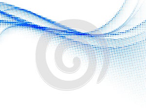 Abstract blue halftone motion wave line