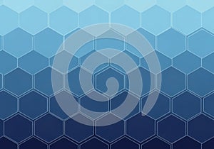 Abstract blue hexagon pattern gradient background