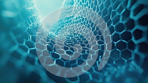 Abstract blue hexagonal grid network connection background