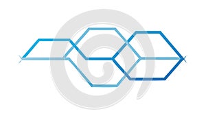 Abstract Blue Hexagonal Grid, Futuristic Technology Pattern vector design Generative AI