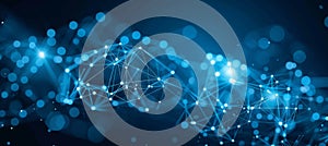 Abstract blue hexagonal technology background with futuristic geometric design elements