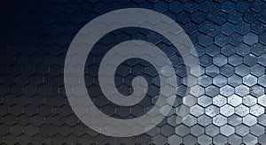 Abstract blue hexagonal texture background