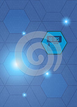 Abstract blue hexagonal tile background