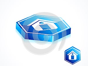 Abstract blue home button
